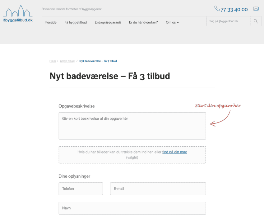 3byggetilbud.dk interface
