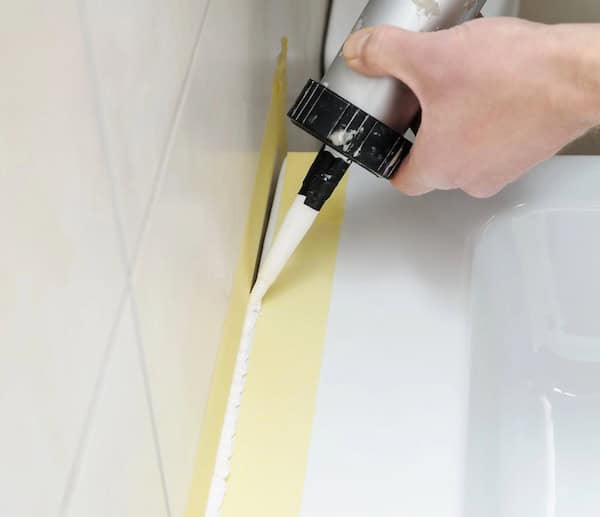 Silikonefuge på badeværelse